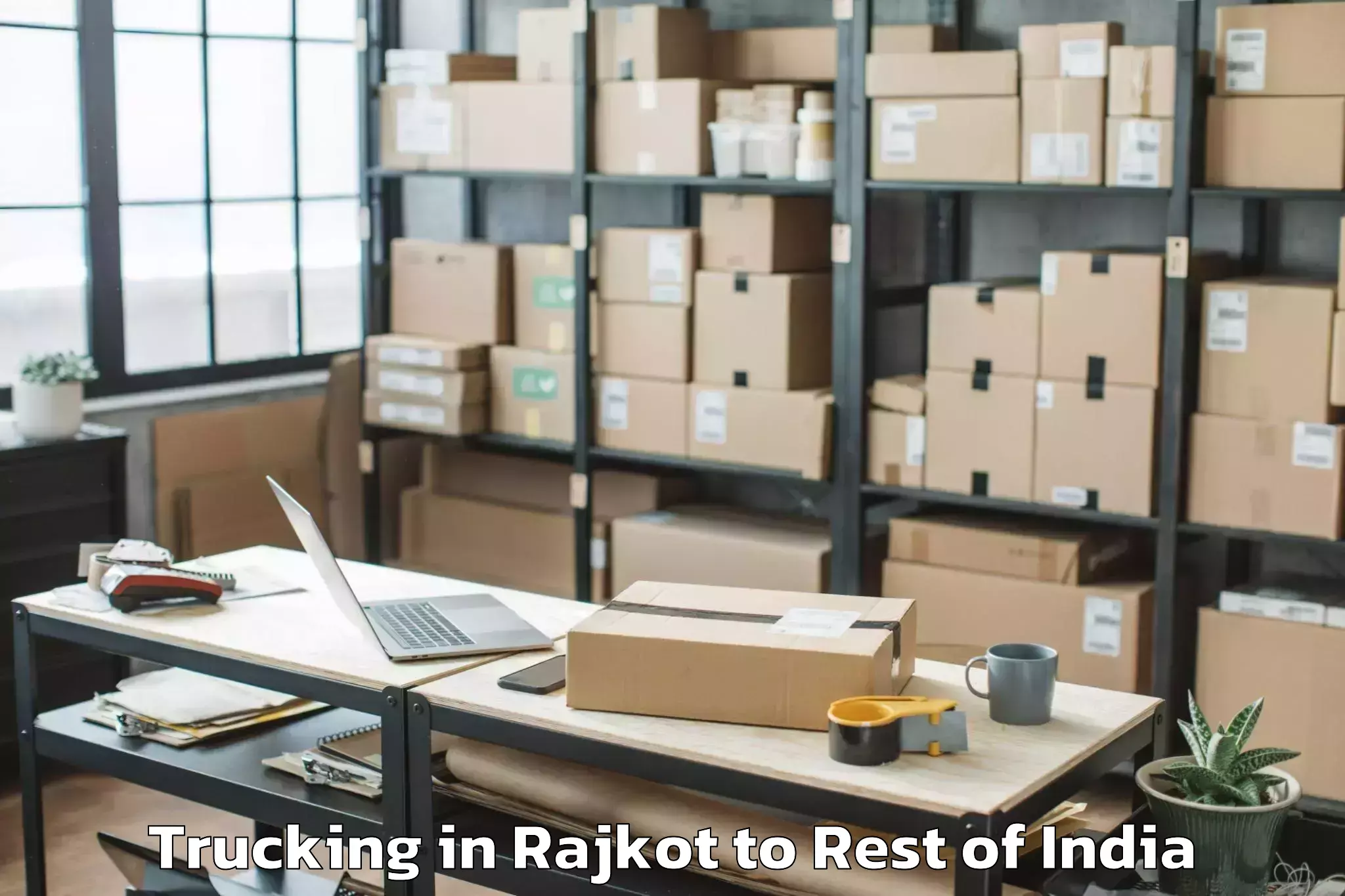 Book Rajkot to Khailar Trucking Online